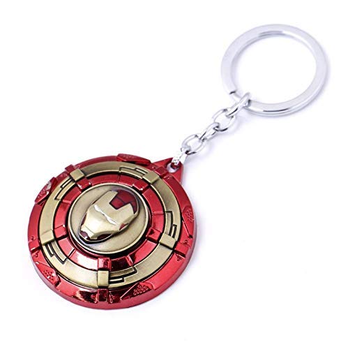 Trunkin Multicolour Ironman Rotating Shield With Head Metal Keychain, Multi-Coloured